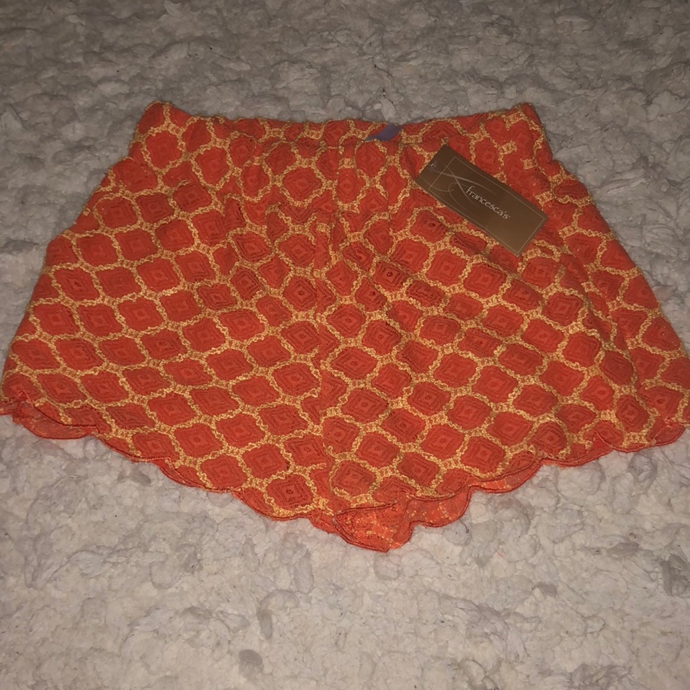 Francesca’s Orange and Yellow Shorts